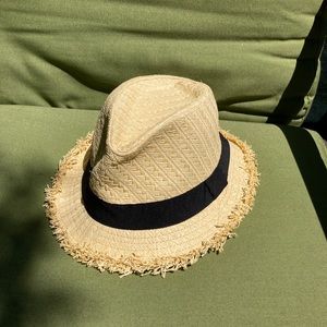 Boys straw Fedora hat